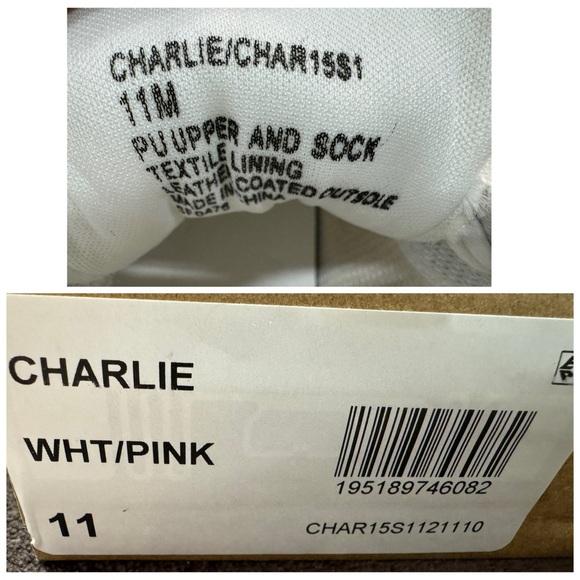 Steve Madden White Leather Sneakers with Pink Accents on heels size 11 - Picture 7 of 7